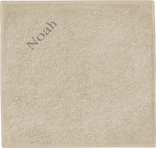 Spuugdoek uni line creme - 1 stuk Met naam er op geborduurd