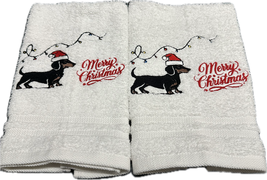 Kerst gasten doekjes tecket merry christmas 2 stuks