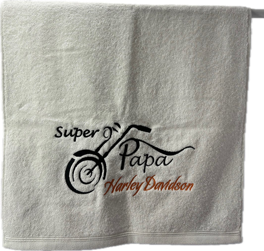 Vaderdag verjaardag speciale gelegenheid handdoek Motor Harley gepersonaliseerd