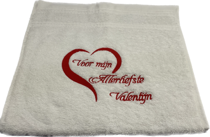 Valentijns handdoekjes - 2 gastendoekjes Valentijnsdag- cadeau- Bruiloft - Moederdag- Valentijn -gepersonaliseerd