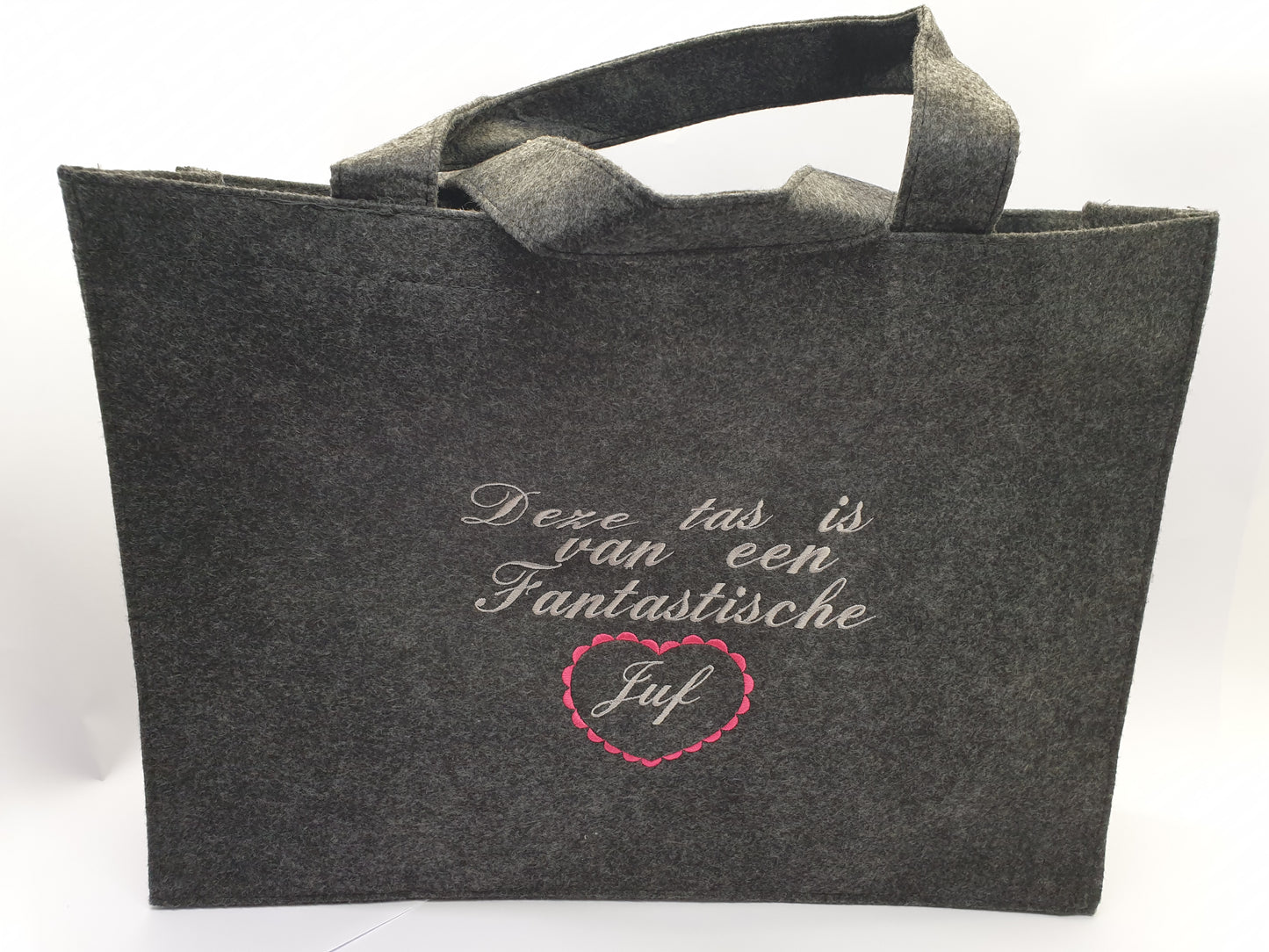 Tas vilt grijs shopping queen glitter goud - Kerst cadeau - moederdag verjaardag Geschenk - Gift - Valentijn