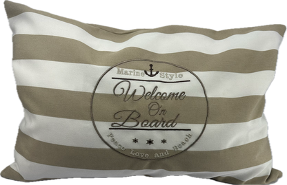 Bootkussen welcome on board - creme-beige | - Nautisch - marine - boot - boat