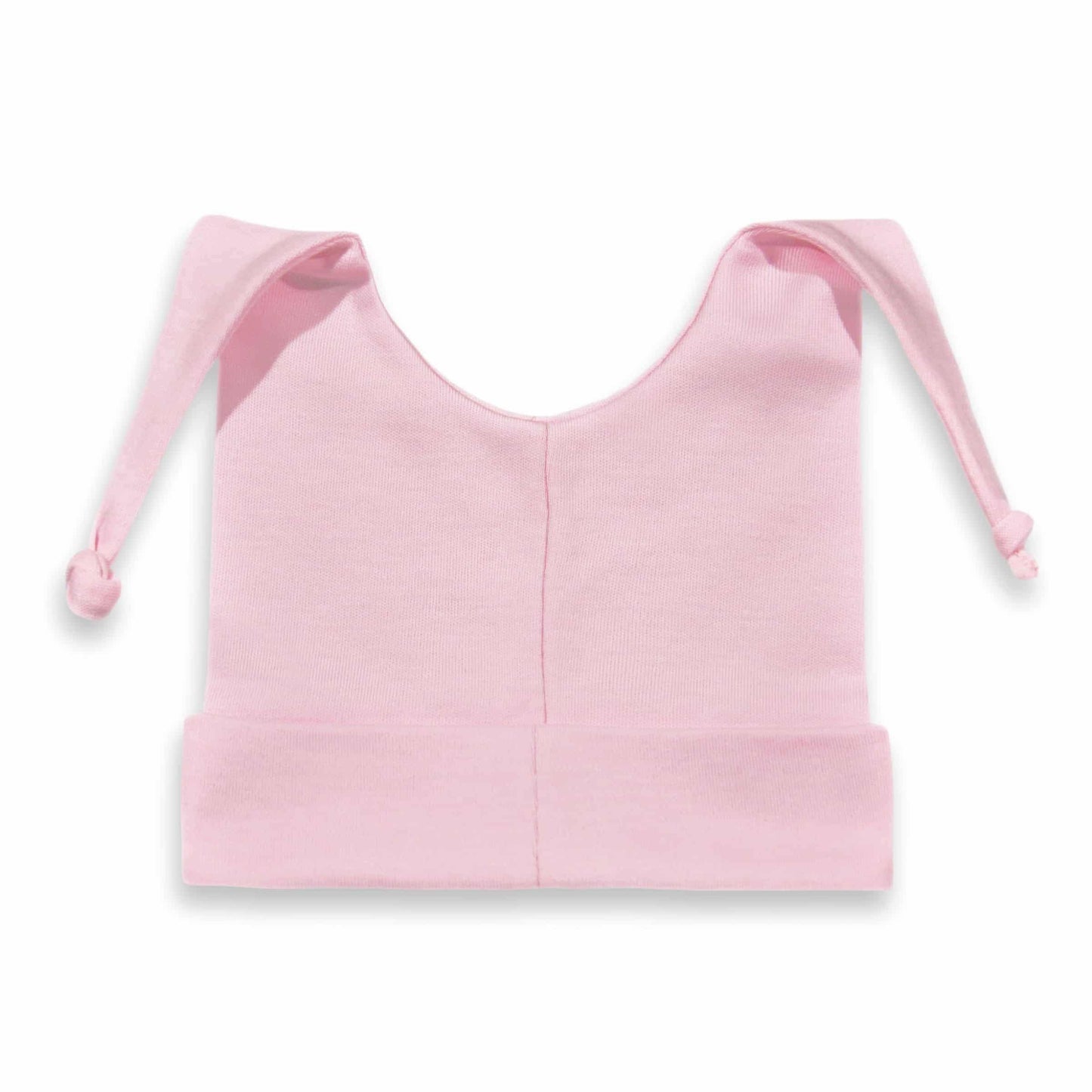 Babymutsje roze met 2 punten 62-68- met naam geborduurd