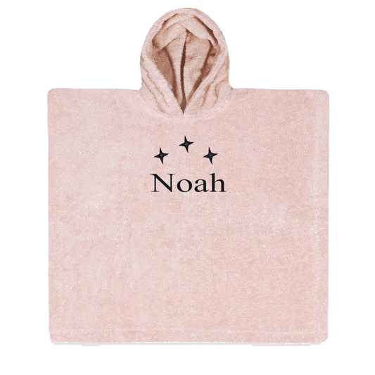 Bad poncho blush (55x55) - met naam geborduurd