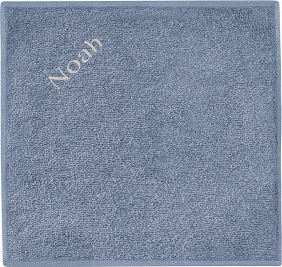 Spuugdoek uni line grey/blue - 1 stuk Met GRATIS uw naam er op geborduurd