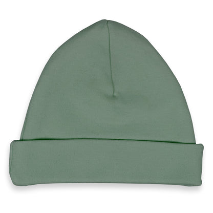 Babymutsje stonegreen 62-68- met naam geborduurd